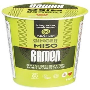 Vaso de Sopa Ramen de Miso y Jengibre Sin Gluten · King Soba · 85 gramos [Caducidad 04/2026]
