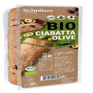 Pan Ciabatta con Aceitunas Sin Gluten Bio · Schnitzer · 180 gramos