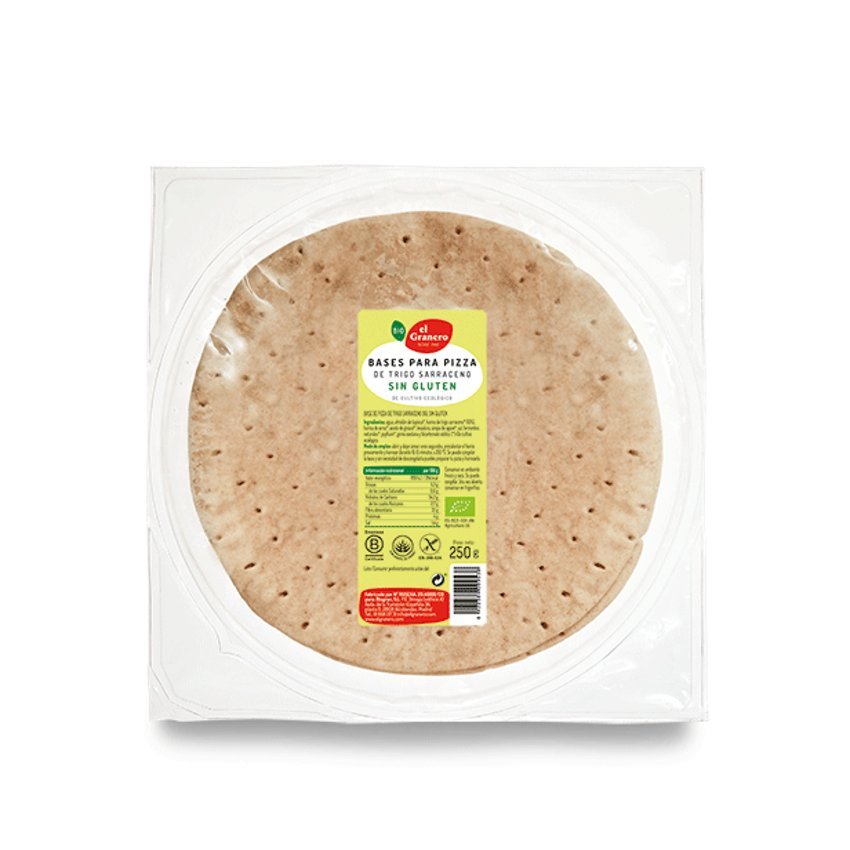 Base para Pizza con Trigo Sarraceno Sin Gluten · El Granero Integral · 250 gramos